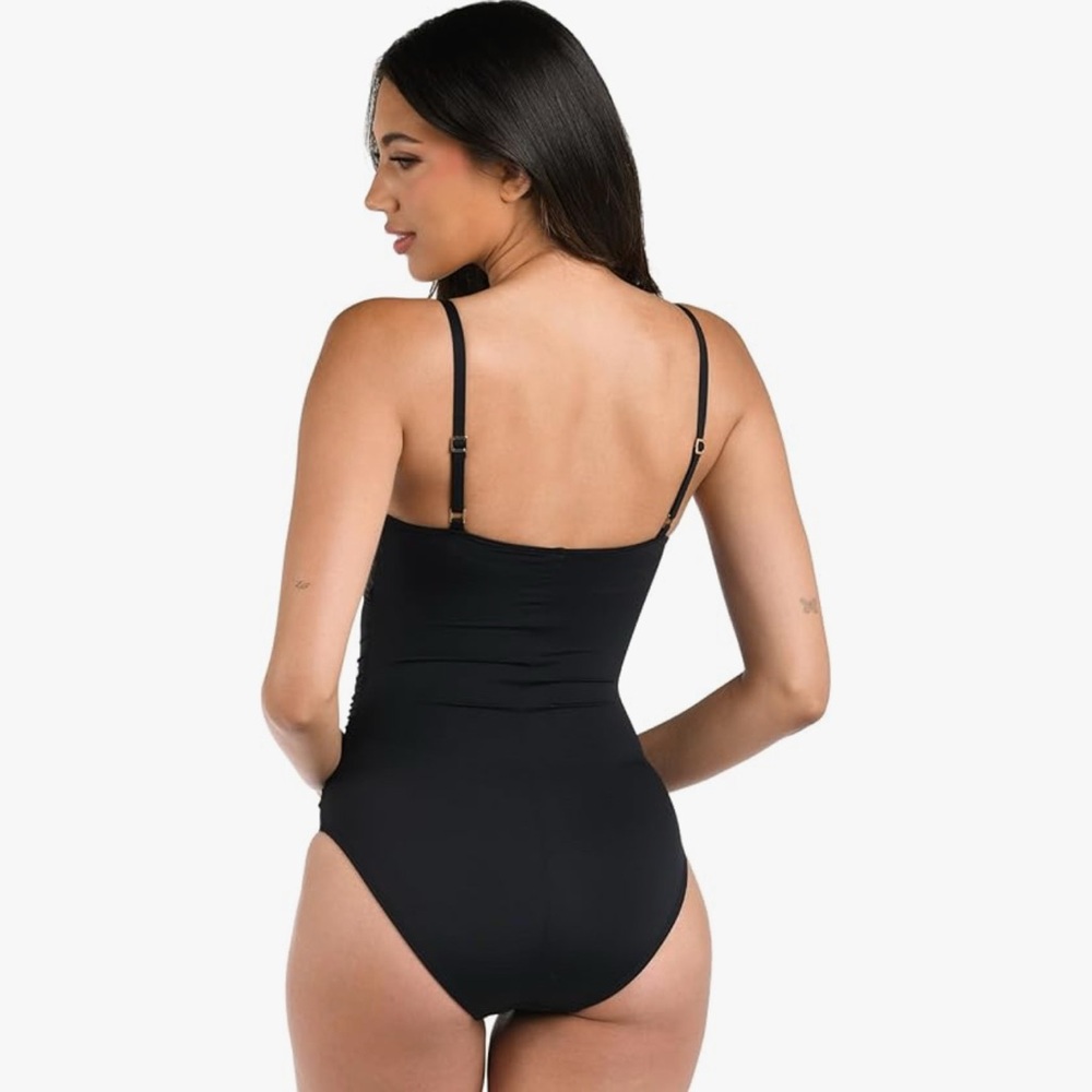 La Blanca Midnight Swimsuit with Gold Accents